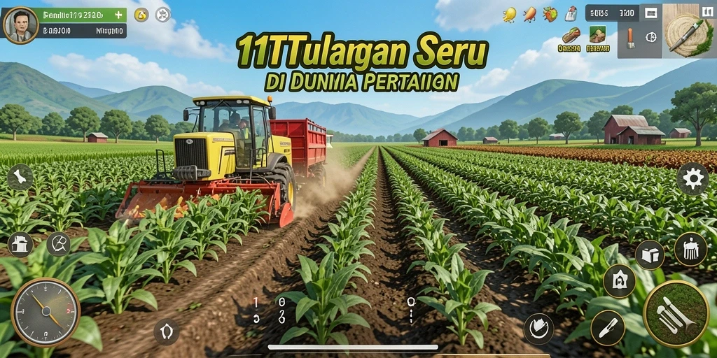 Tampilan gameplay <strong>11TBET</strong> yang menawan, menampilkan aktivitas berkebun yang seru.