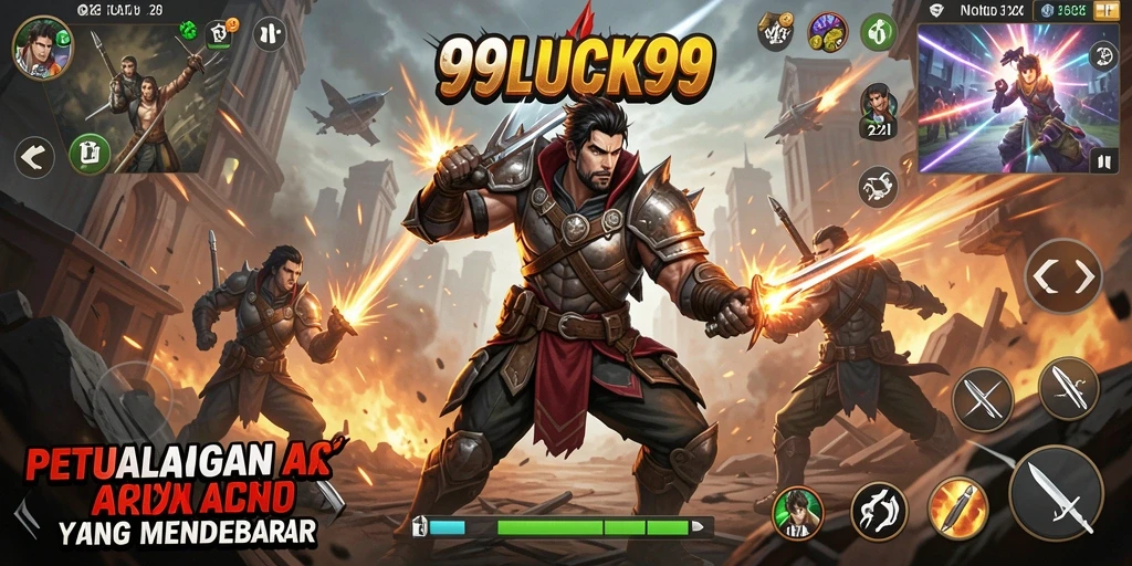 Screenshot gameplay 99LUCK99 menampilkan aksi pertarungan yang intens.