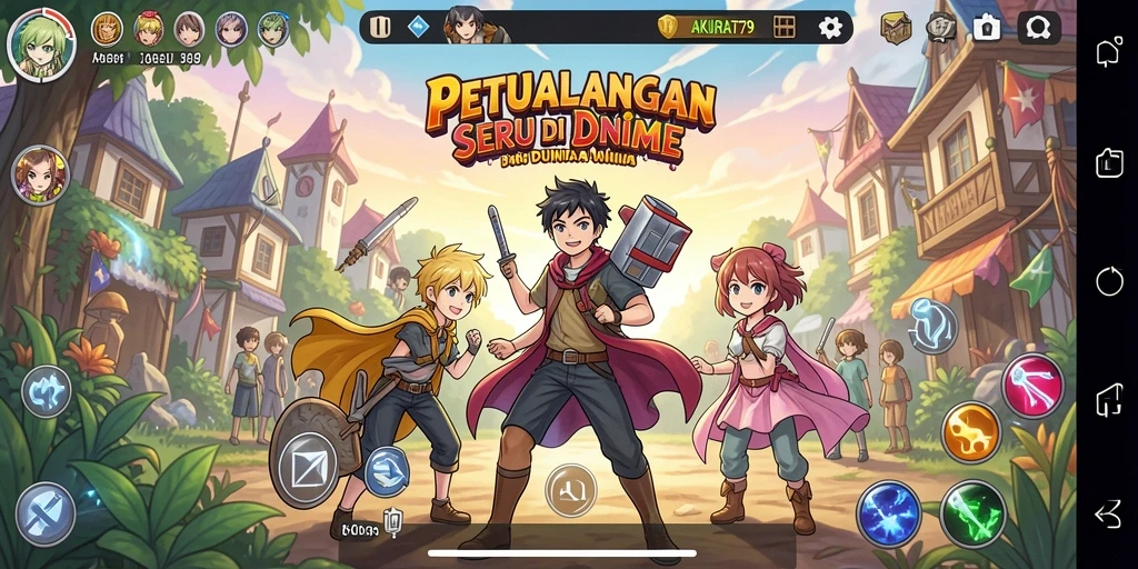 Gameplay seru dengan karakter anime yang menarik.