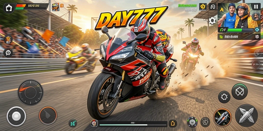 Tampilan gameplay seru dari balapan motor di DAY777.