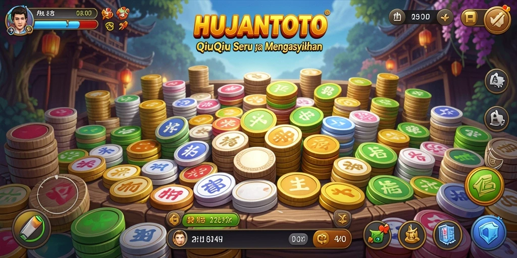 Tangkapan layar gameplay HUJANTOTO memperlihatkan suasana seru permainan QiuQiu.
