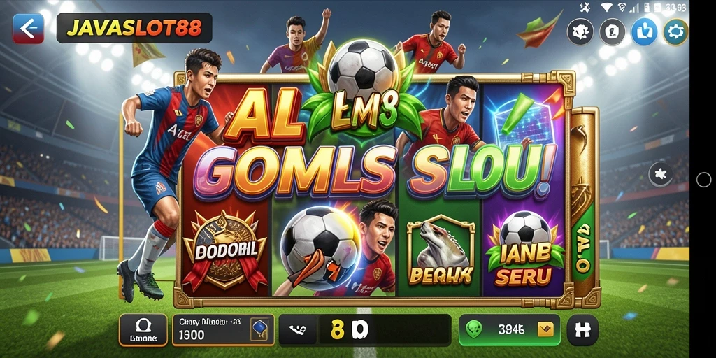 Tampilan gameplay <strong>JAVASLOT88</strong> yang mendebarkan saat bermain tema Football.