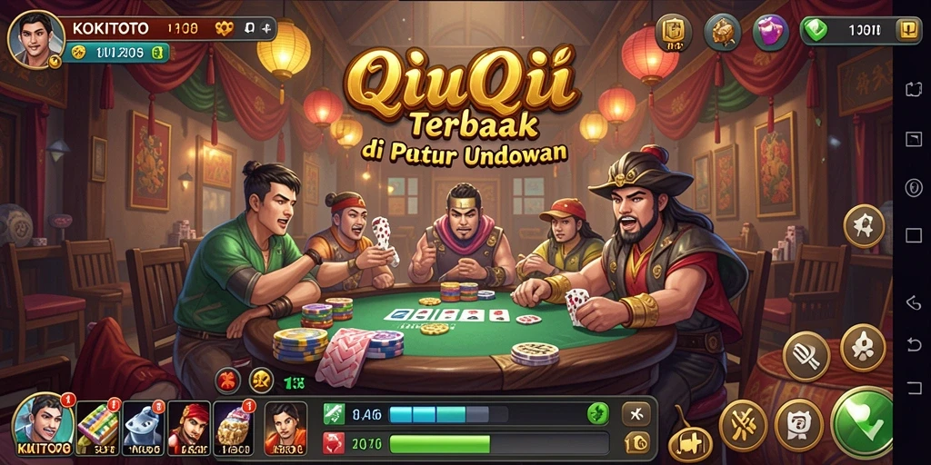 Tampilan gameplay QiuQiu yang seru dan kompetitif.