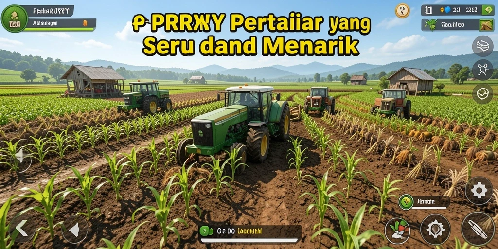 Tampilan gameplay PPRRYY menunjukkan aktivitas berkebun yang seru.