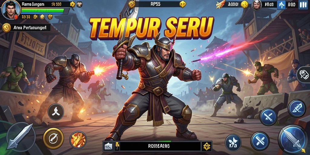 Tampilan gameplay RP55 yang seru dengan aksi pertarungan yang intens.