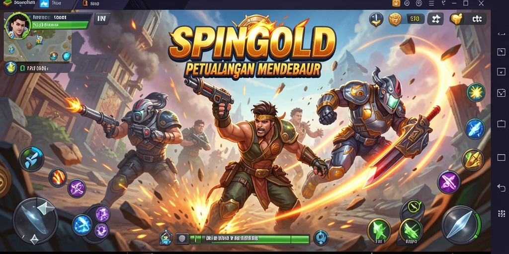 Tampilan gameplay mendebarkan dari SPINGOLD dengan aksi seru.