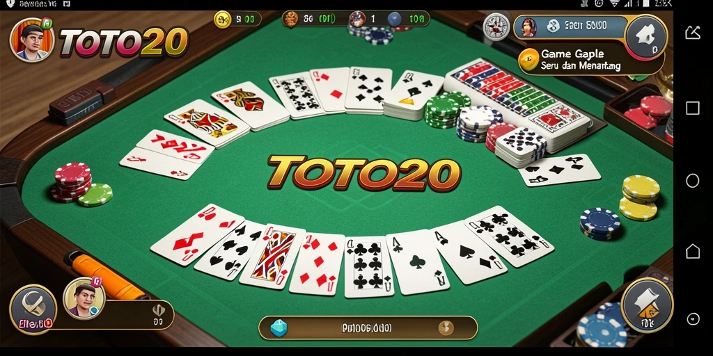 Screenshot TOTO20 menampilkan serunya gameplay Gaple.